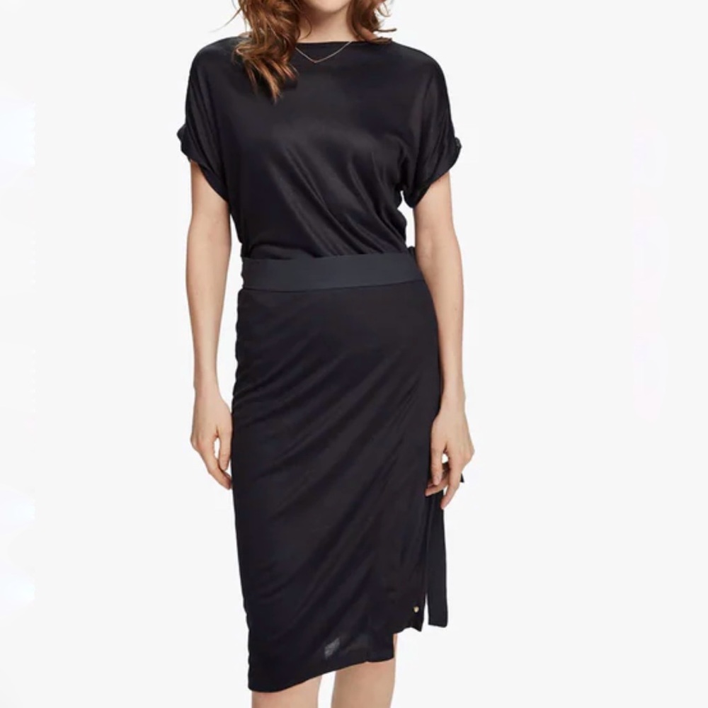Scotch & Soda Madison Scotch Viscose Wrap Dress Night Black Women’s Medium